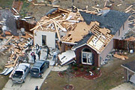 Columbus home after a tornado in 2007